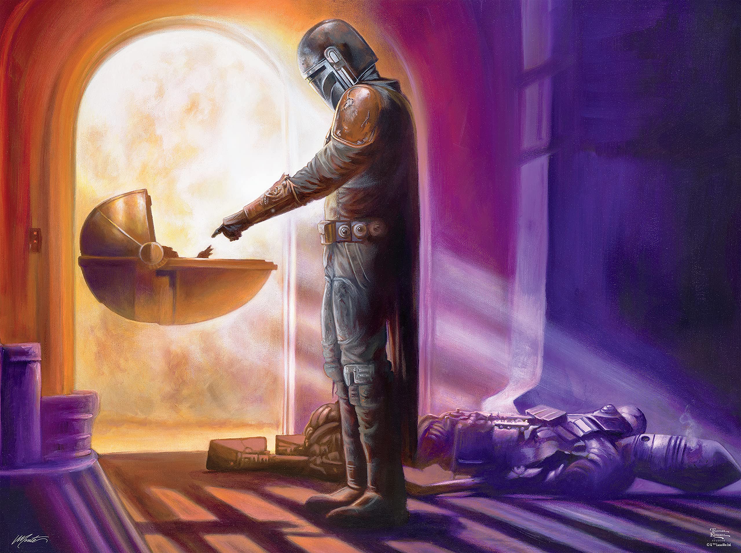 Ceaco - Thomas Kinkade The Mandalorian Collection – Turning Point, Star Wars – Puzzle da 550 pezzi