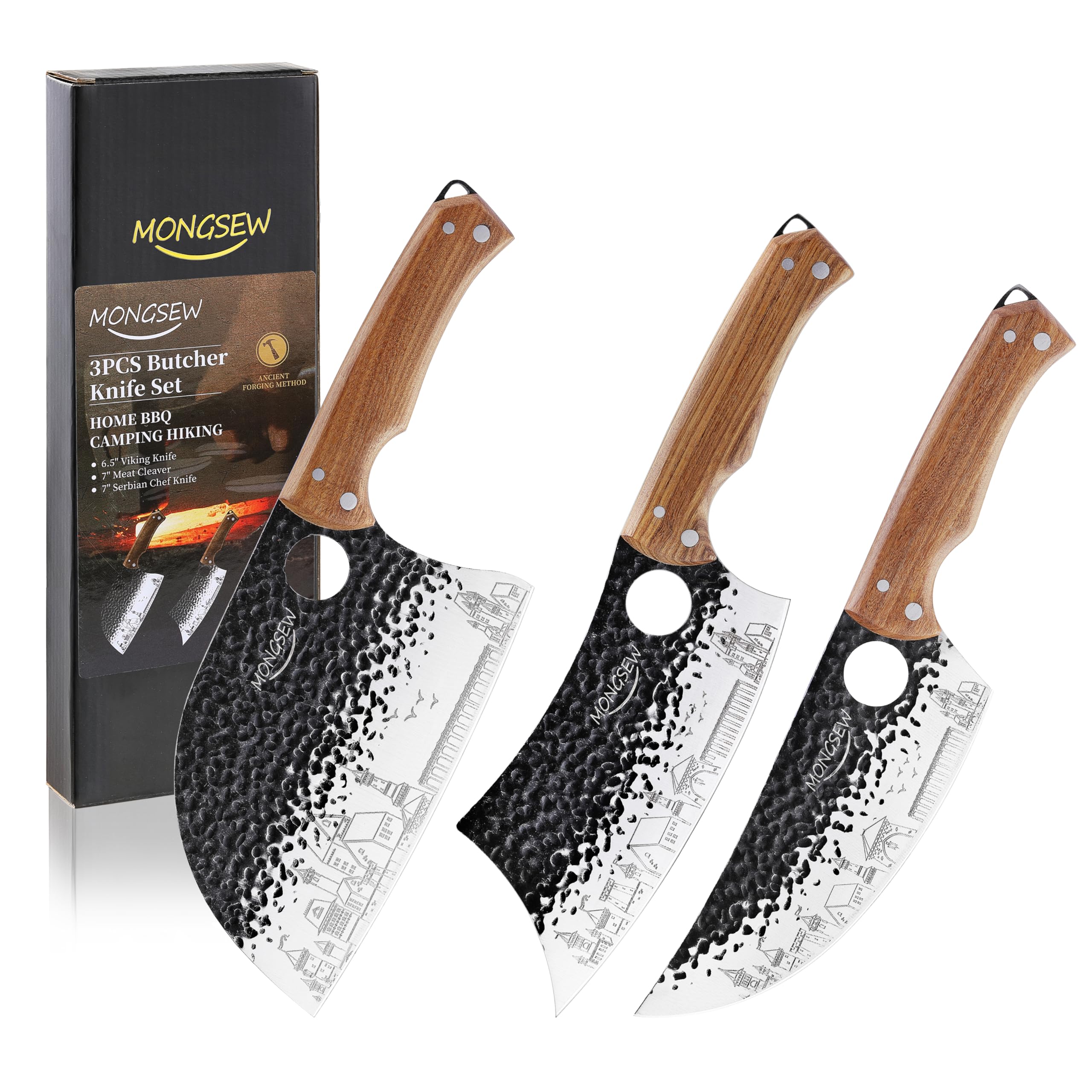 Amazon.com: 3 PCS Butcher Knife Set, 7