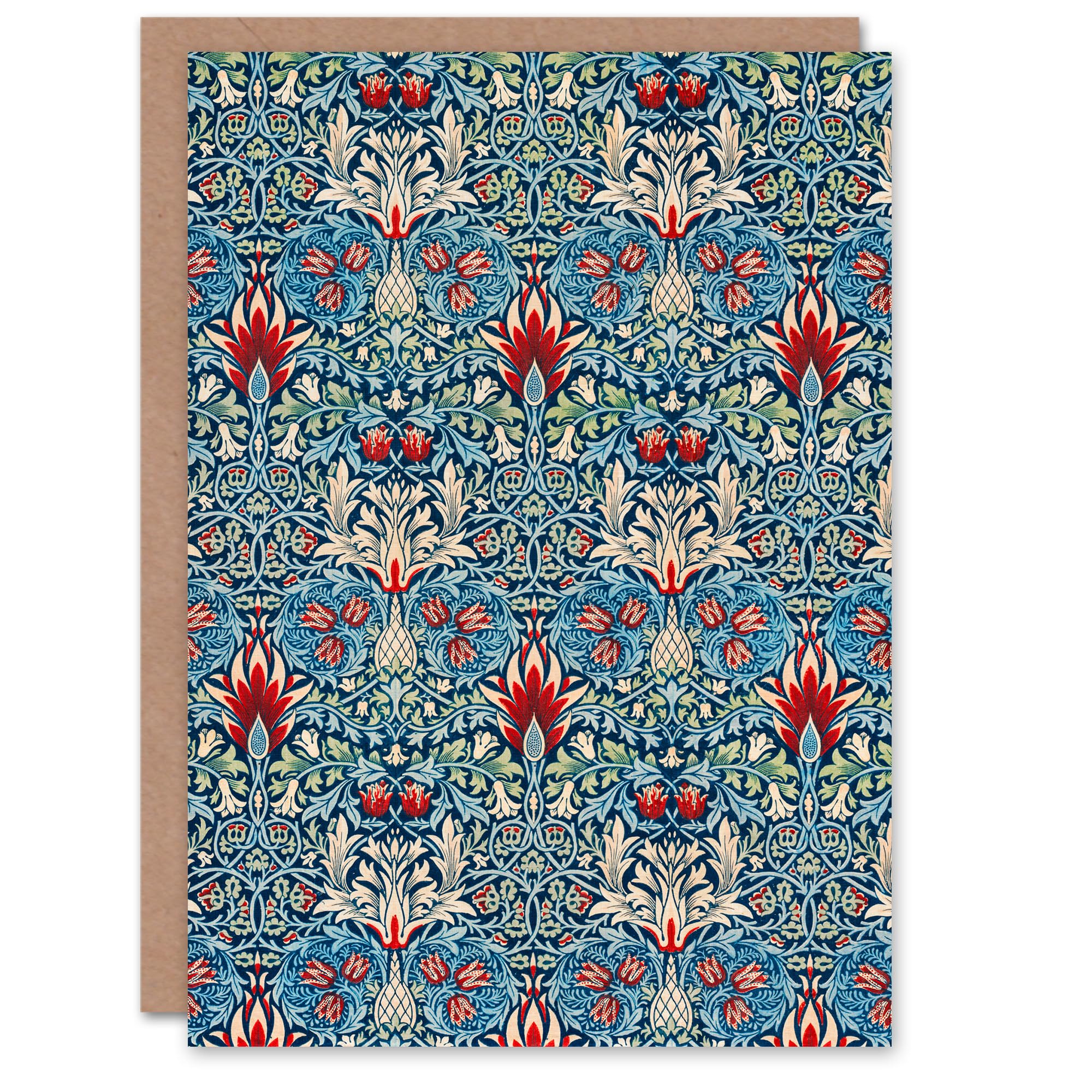 Artery8 William Morris Art Card Snakeshead Flower Pattern