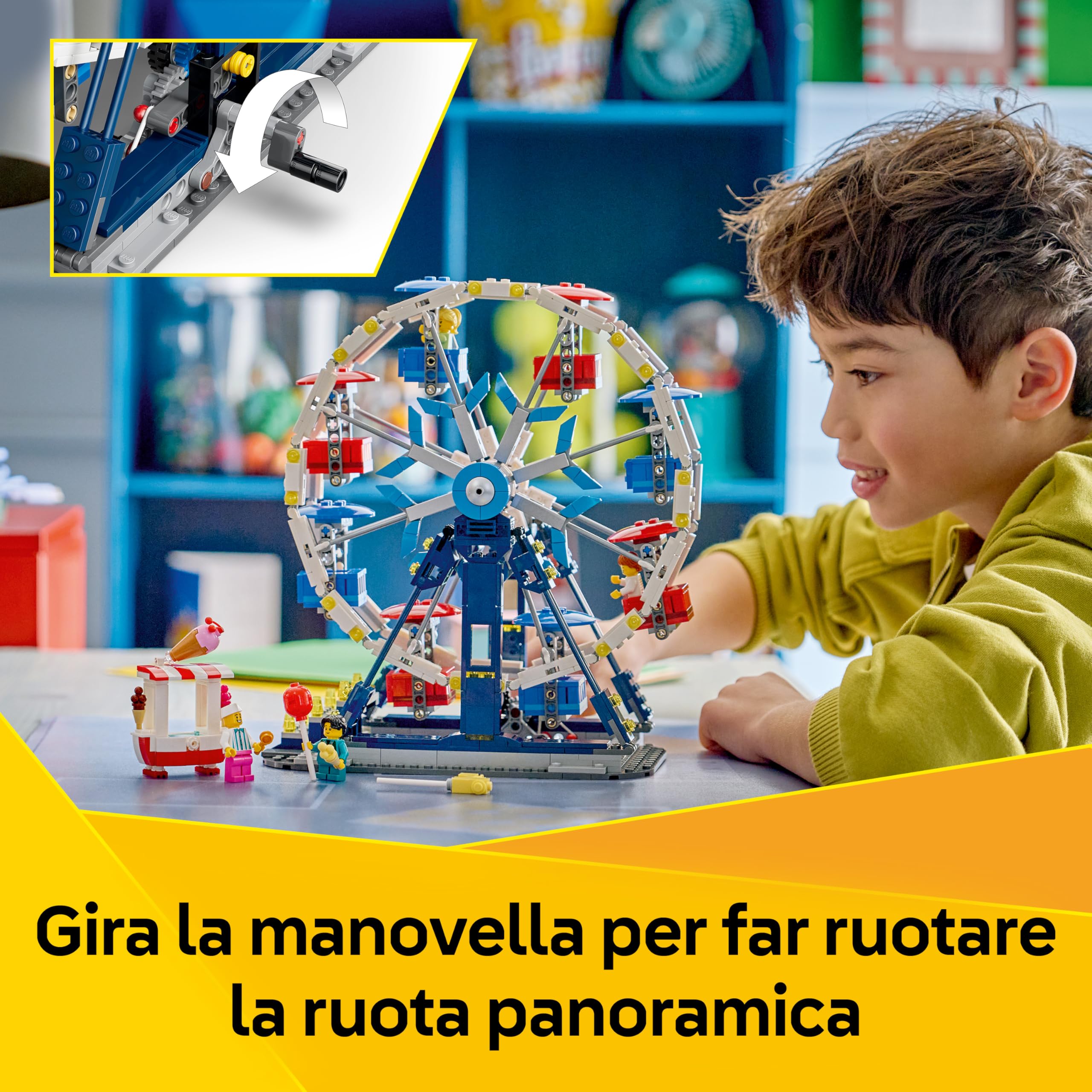 LEGO Creator 3 in 1 Iconica Ruota Panoramica - Parco Giochi Trasformabile in Attrazione a Forma di UFO o in Giostra - Decorazione Cameretta - Regalo per Bambini e Bambine da 8 Anni in su - 31389