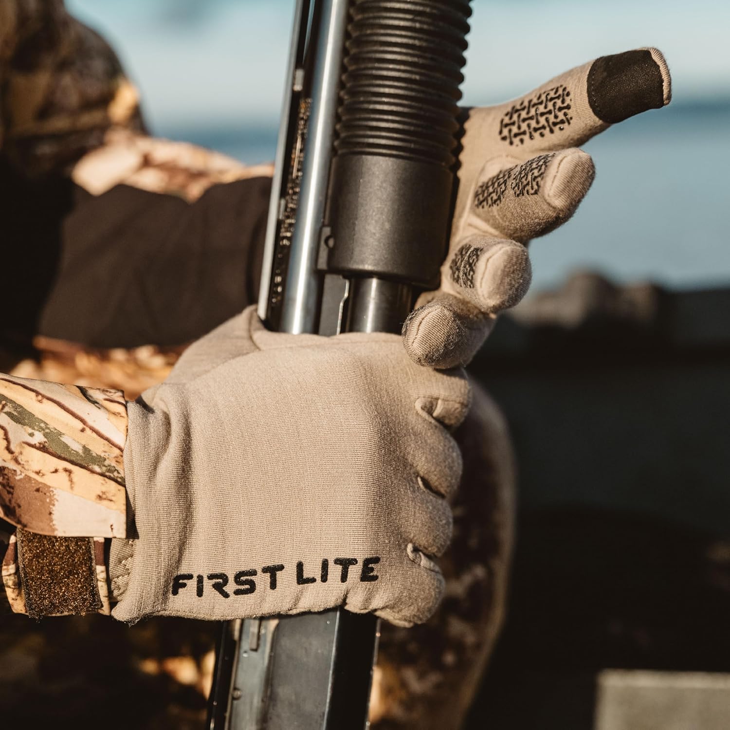 First Lite Rugged Wool Fleece Glove - Heavyweight Merino Wool Hunting Gloves with Silicone Grip and Touchscreen Compatible - Image 7