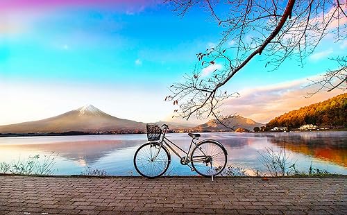 Miniatura 1 de Pintoo Rompecabezas de 1000 piezas para adultos  Colección de viaje en bicicleta  Bicicleta de The Serene Lake Hermoso rompecabezas de plástico para