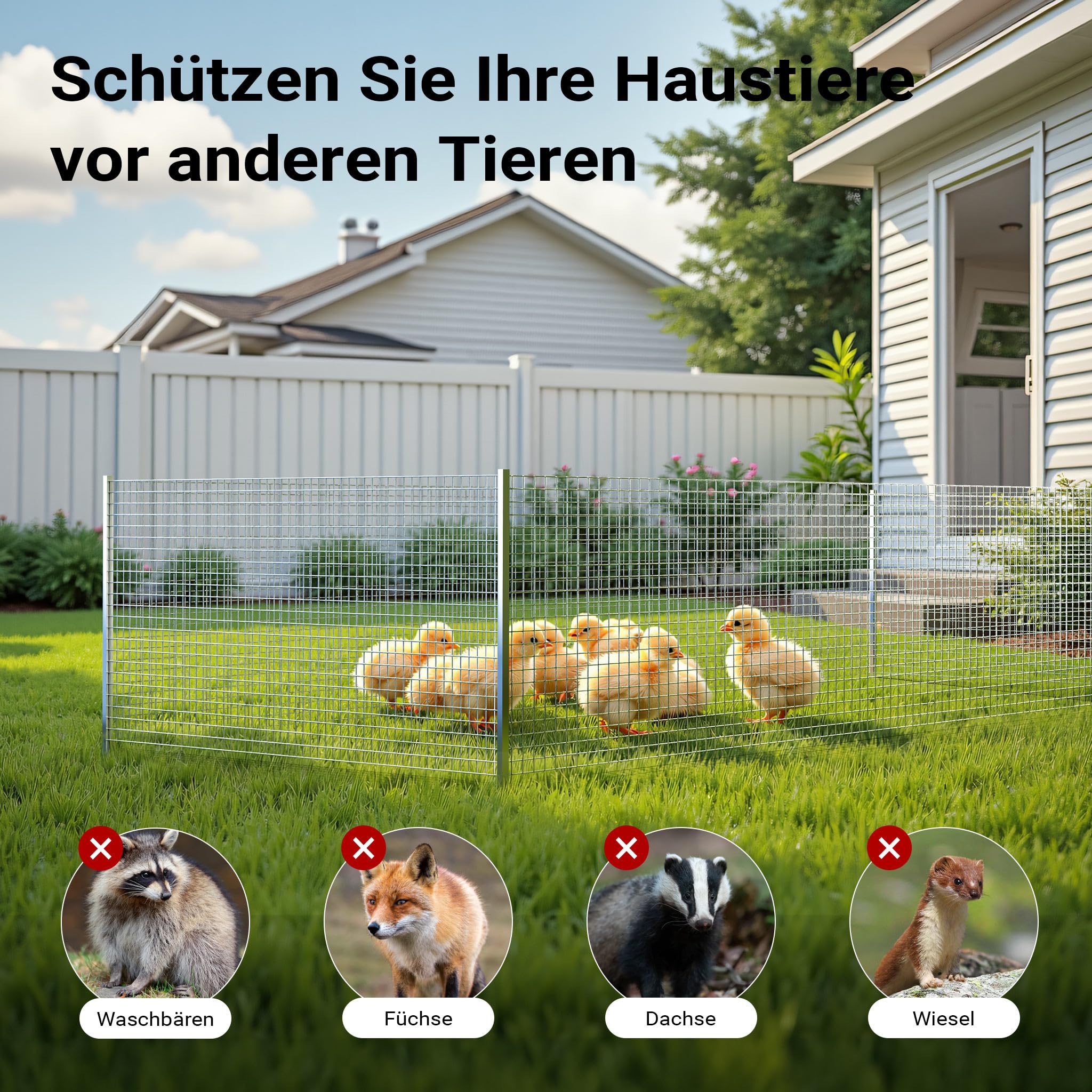 Wiltec Maschendrahtzaun 1 m x 25 m, 0,75 mm Drahtstärke 19x19 mm Maschengröße, Volierendraht 4-Eck aus Stahl verzinkt, Drahtgitter, Vogeldraht