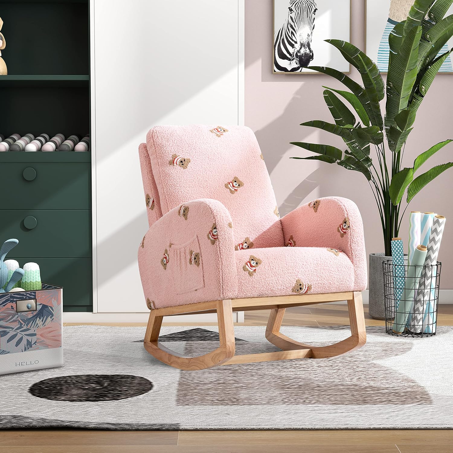 Amazon.com: Merax Living Room Rocking Chair for Nursery, Accent Rocker ...