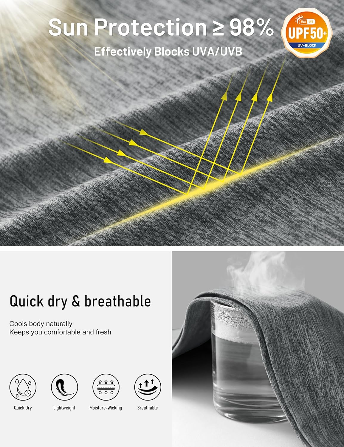 MAGCOMSEN Mens Sun Hoodie Long Sleeve Fishing Shirt Lightweight UPF 50+ Dry Fit Rash Guard for Swimming Workout Athletic - Image 5