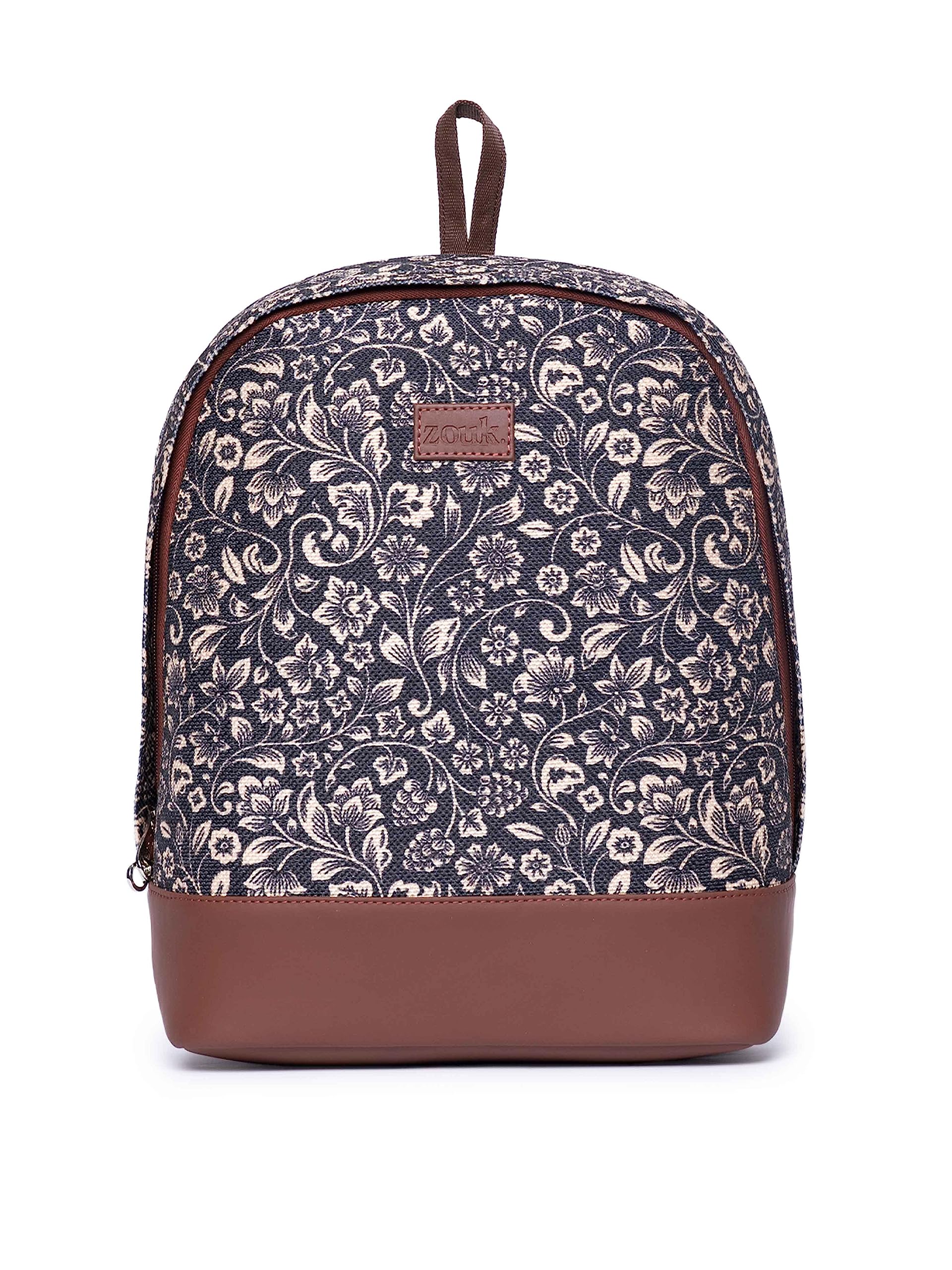 zouk Printed Women's Jute Handcrafted Vegan Leather Multicolor Daypack/BackpackFor Travel, college, daily use, for girls women-picture-15