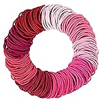 216-Piece Hair Ties, 4mm Hair Elastics Shades Of Pink Colors Value Pack, No Metal Hair Bands for Women, Durable Ponytail Holders For Thick Hair, Curly Hair and All Hair Types