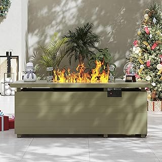 Sundale Outdoor 51 Inch Outdoor Fire Pit Table, 50,000BTU Rectangle Prop...
