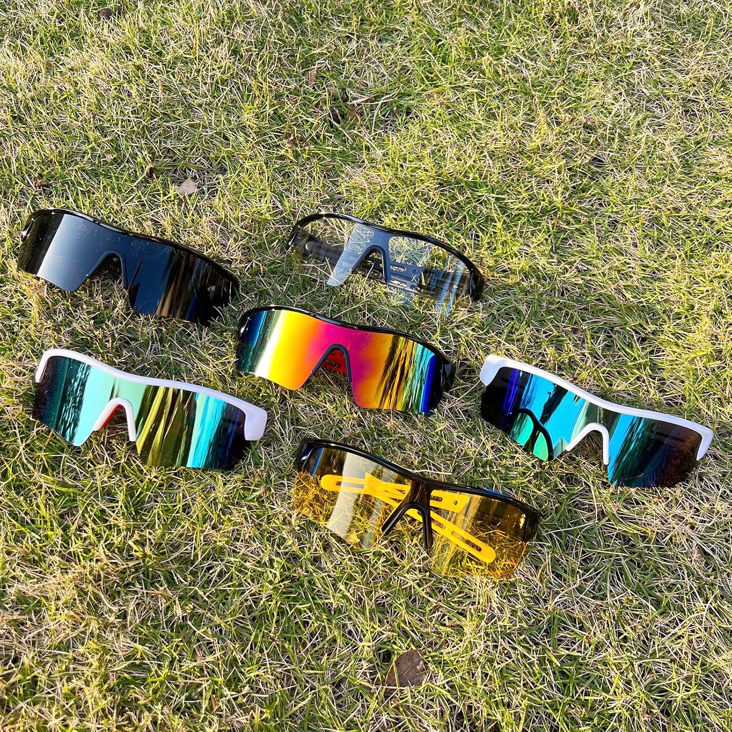 3Packs Sports Sunglasses for Men Youth Women Baseball Sunglasses for Youth Softball UV Protection Cycling Sunglasses