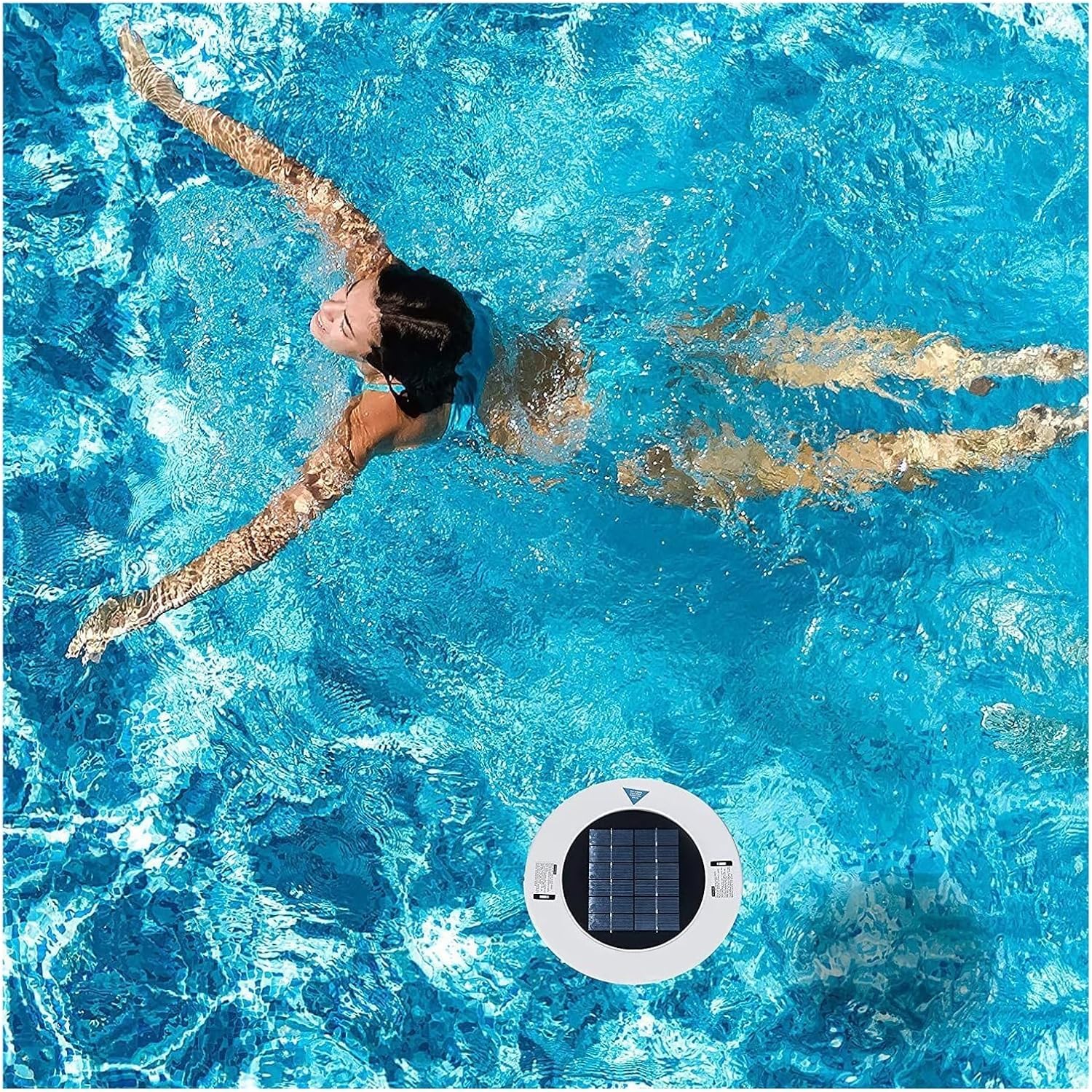 Ionizzatore Solare per Piscine, Tecnologia a Ioni Rame e Argento per Rimozione Alghe e Disinfezione, Filtro Galleggiante Ecologico Migliora qualità Acqua per Piscine Domestiche