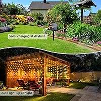 Vista 5 de echosari Luces de Cortina Solares de 33 pies x 3 pies, 500 Luces de Cortina LED para Exteriores Impermeables con Control Remoto y Temporizador