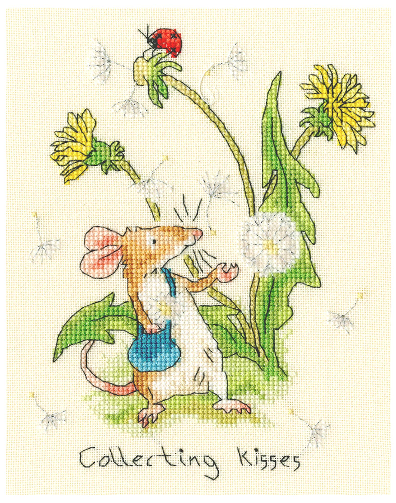 Bothy Threads Silver Cross Stitch Kit - Collecting Kisses