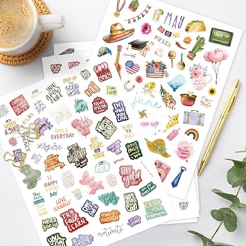 Aesthetic Monthly Planner Stickers - Beautiful Holiday Sticker Set to Enhance Your Planner, Journal or Calendar - Perfect Scrapbook Supplies & Accessories with All Year Holidays & Vintage Stickers