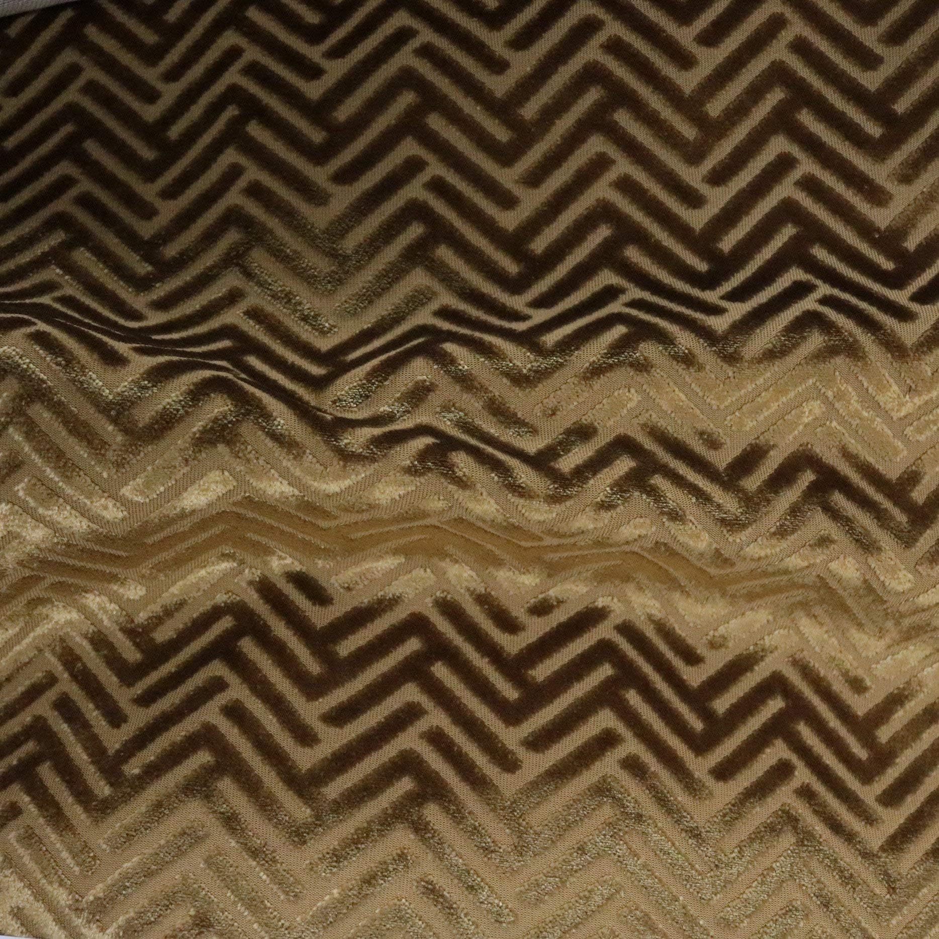 Beethoven - Geometric Arrow Pattern Burnout Velvet Upholstery Fabric