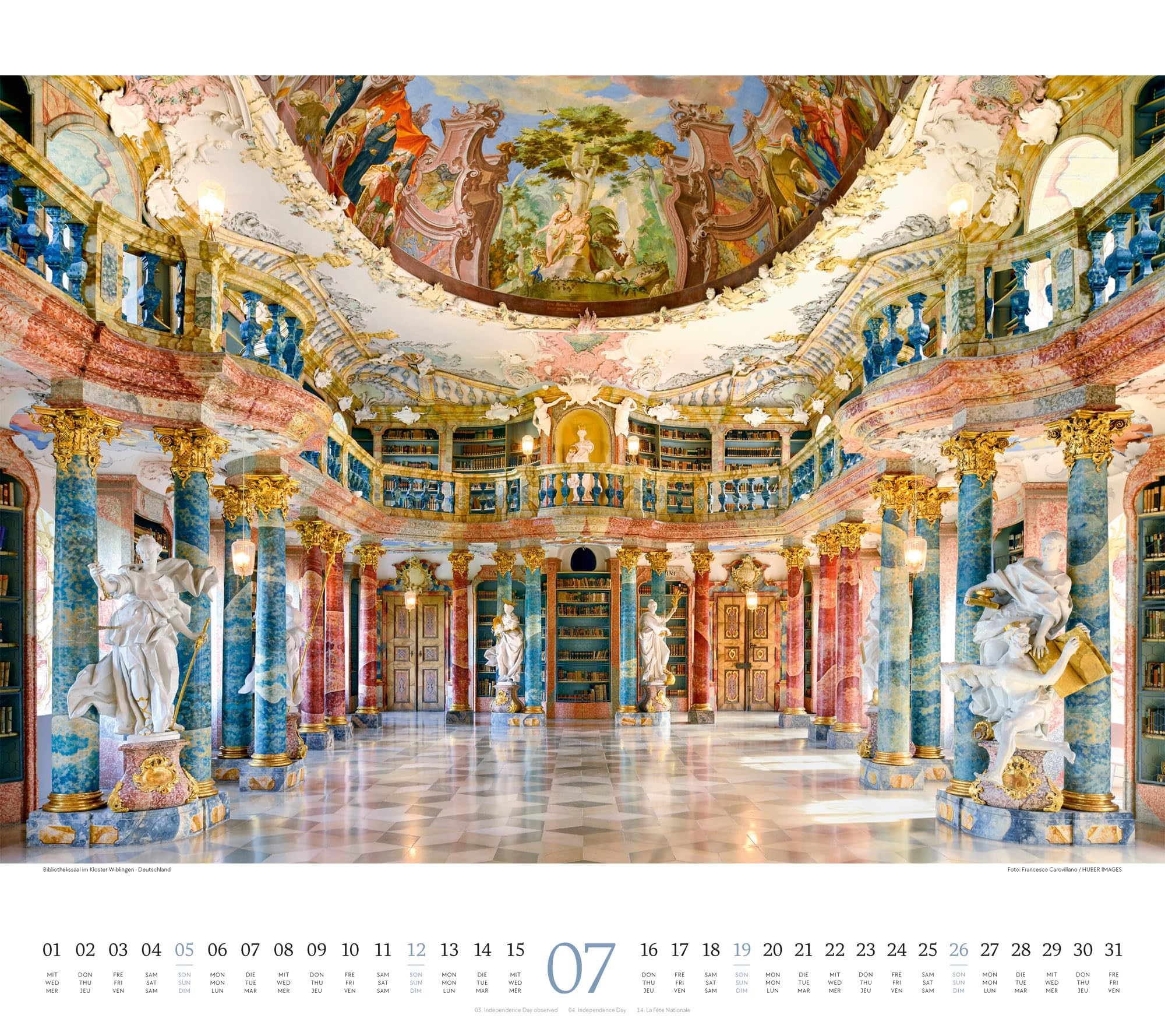 Welt der Bücher Kalender 2026 | Bildgewaltiger Bibliotheken-Kalender im großen Querformat (54x48 cm) | Eindrucksvolle Architektur von Büchereien