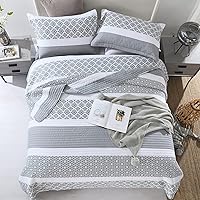 Vista 2 de Juego de edredón tamaño king - Juegos de colcha acolchada tamaño king, 100% edredón de algodón, juego de cama tamaño king, 3 piezas de cubrecama