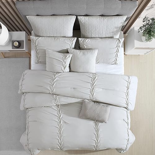 Miniatura 3 de Modern Threads - Juego de edredón de 8 piezas Peyton Collection - Juego de cama elegante reversible adornado - Incluye edredón, fundas de almohada y