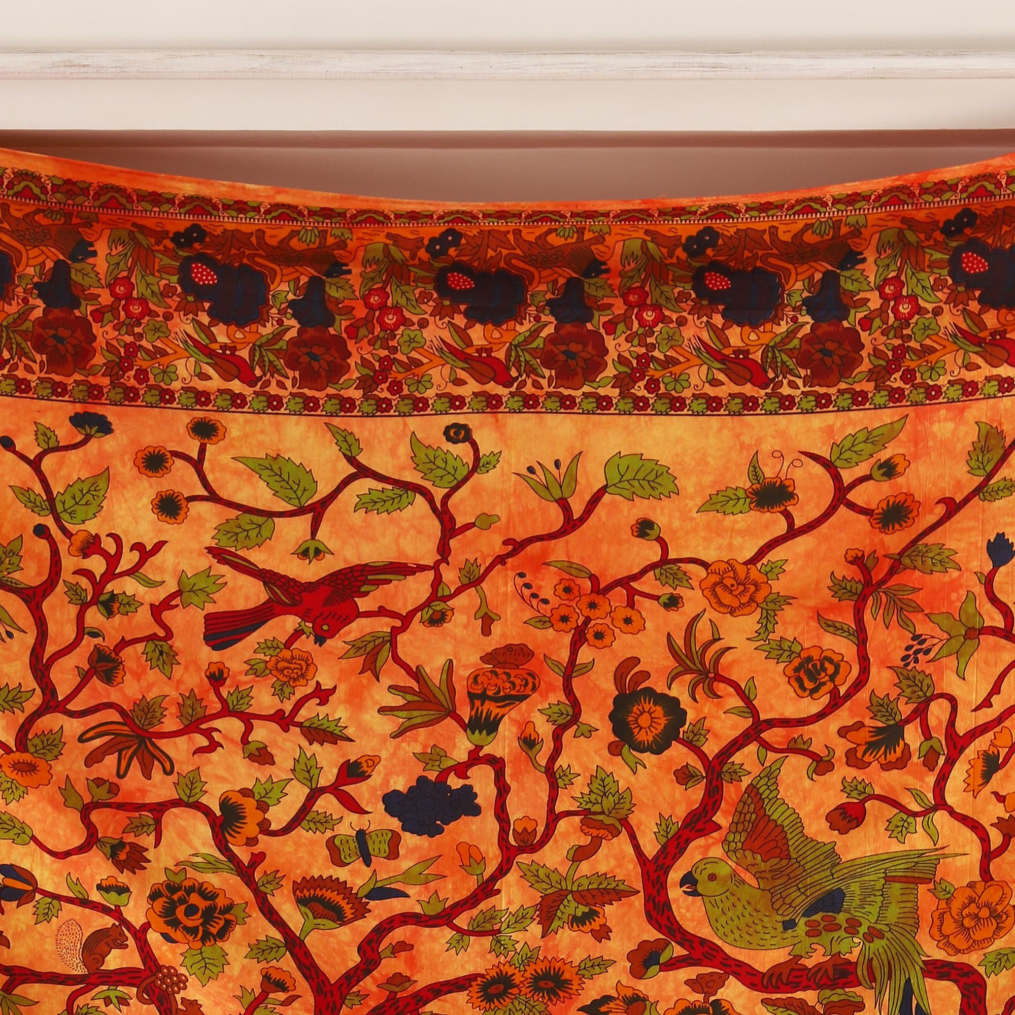 Popular Handicrafts Tree Of Life Bohemian Psychedelic Intricate Floral Design Bedspread Indian Arazzo 54 x 84 pollici, (140 x 215 cm) Turchese