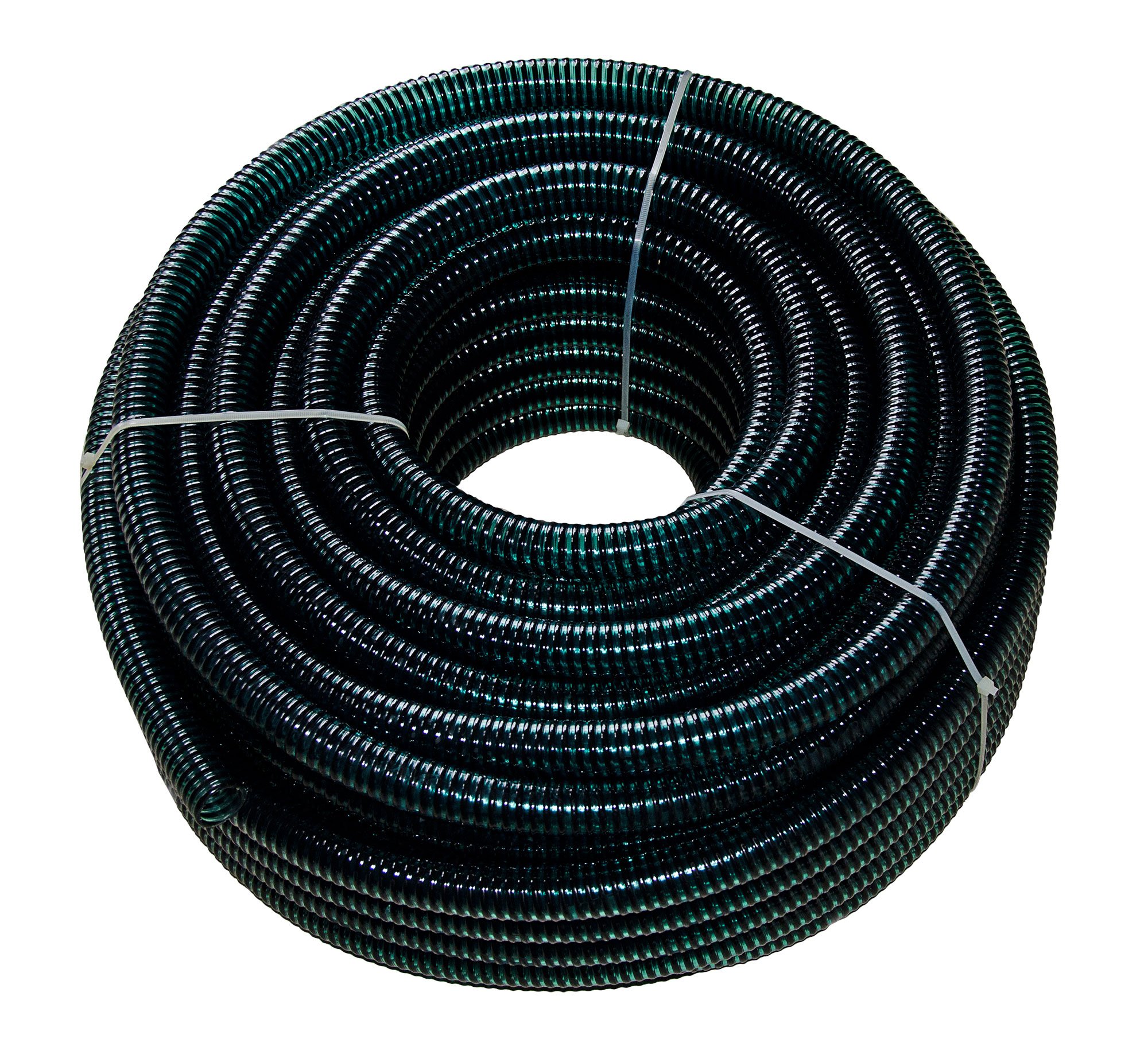 Teichschlauch 38mm (1 1/2 Zoll) grün-schwarz – schwere Ausführung, knickfest & UV-beständig – flexibler Schlauch für Teichpumpe, Filter, Bachlaufversch. Rollenlängen (15m)