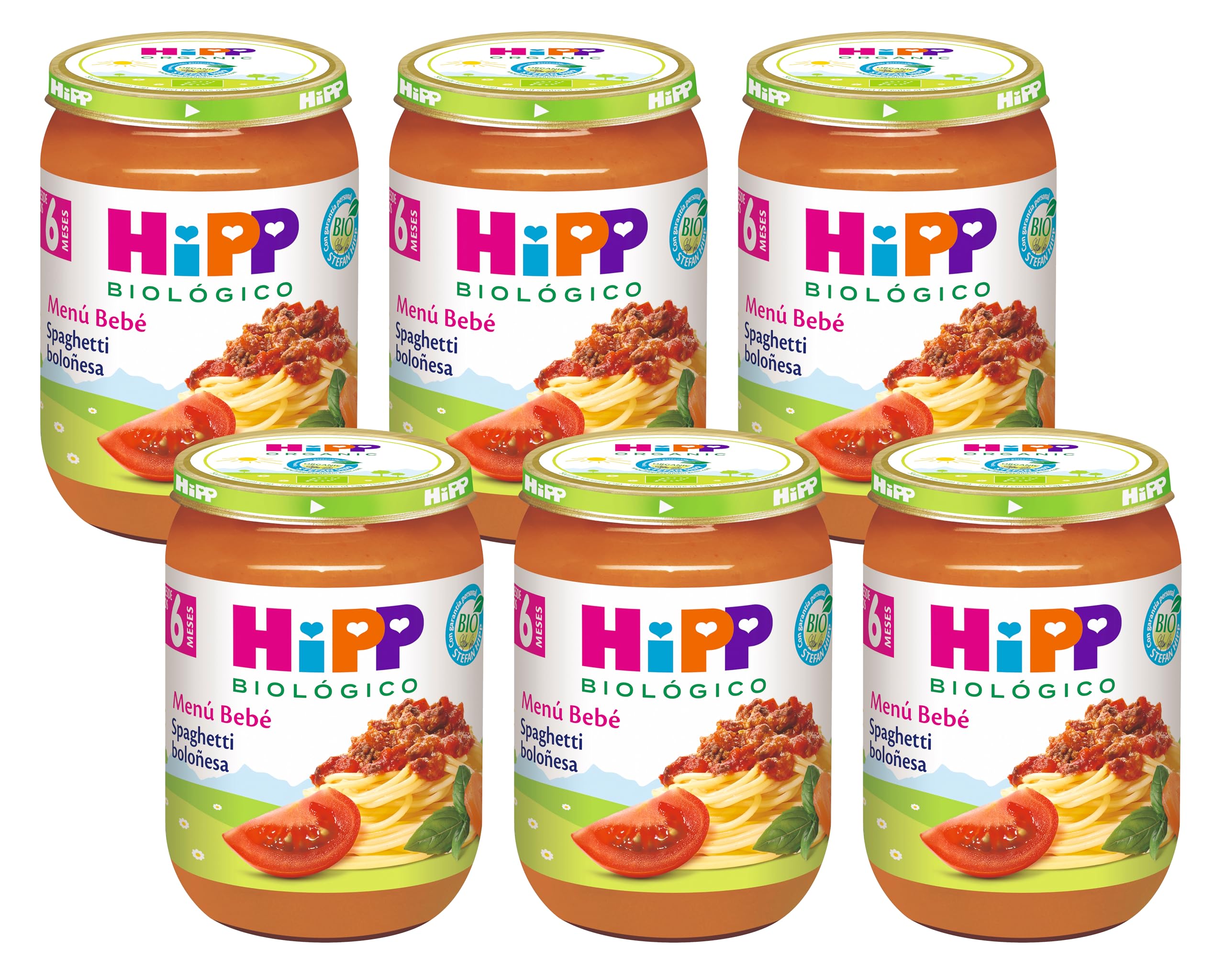 HiPP Tarrito Spaghetti Boloñesa BIO Pack 6x190g Bebé 6 Meses