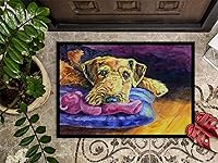 Vista 3 de Caroline's Treasures 7345JMAT Airedale Terrier - Tapete para puerta delantera, 24 x 36 pulgadas, tapete para puerta delantera, interior y exterior
