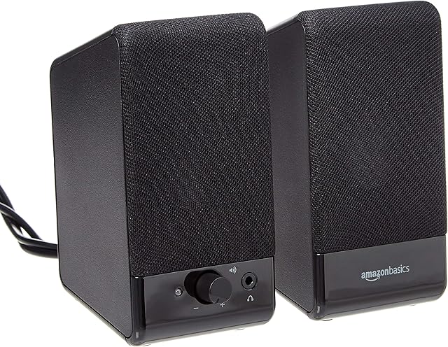 Amazon Basics Computer Speakers for Desktop or Laptop PC | USB-Powered