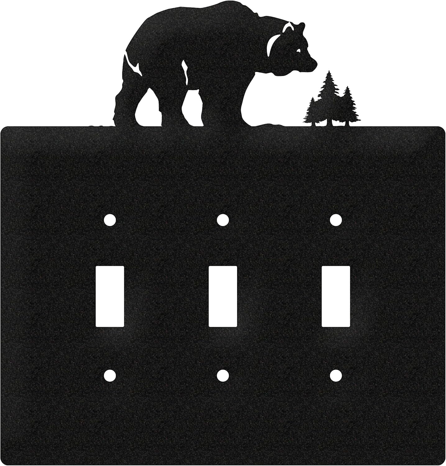 SWEN Products Bear Wildlife Wall Plate Cover (Single Switch, Black)