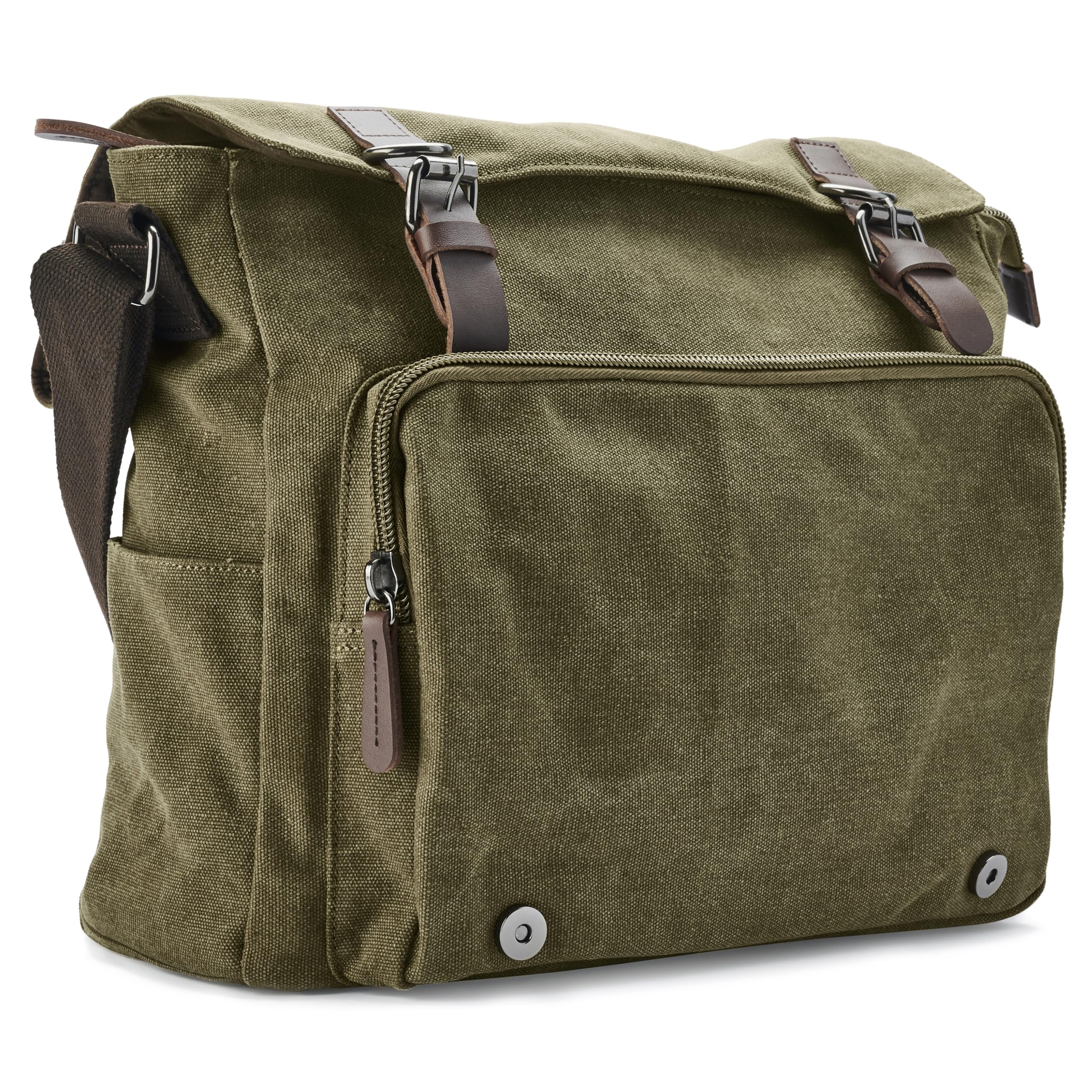 Trendhim Borsa a tracolla da uomo, in tela, leggera, con tracolla regolabile e tasche multiple, perfetta per lavoro, scuola e uso quotidiano