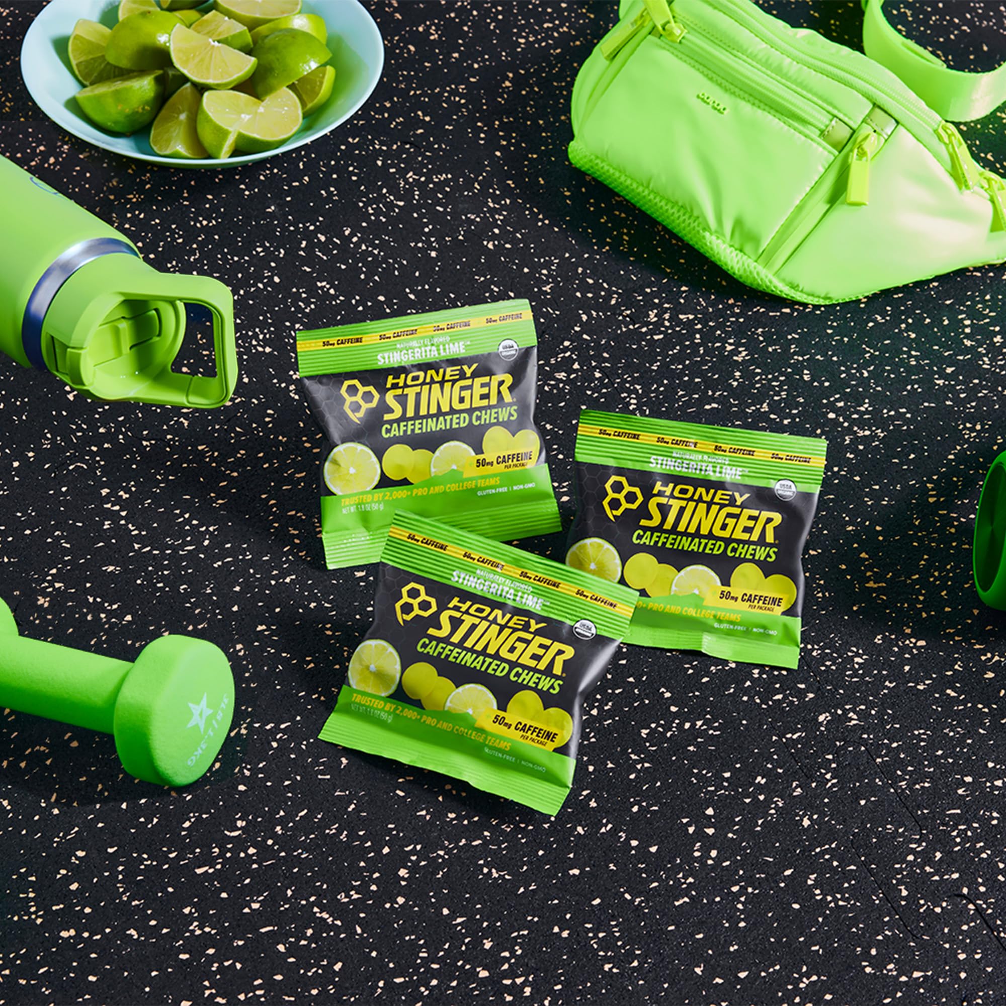 Honey Stinger Stingerita Lime Caffeinated Energy Chew, Gluten Free, with Caffeine, for Exercise, Running and Performance, Sports Nutrition for Home & Gym, Pre and Mid Workout, 21.6 Ounces (Pack of 12) — Amazon image 7