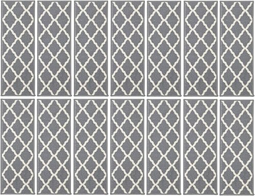Miniatura 3 de Ottomanson Glamour Collection - Juego de 14 bandas de rodadura elegantes, color gris, 14 unidades
