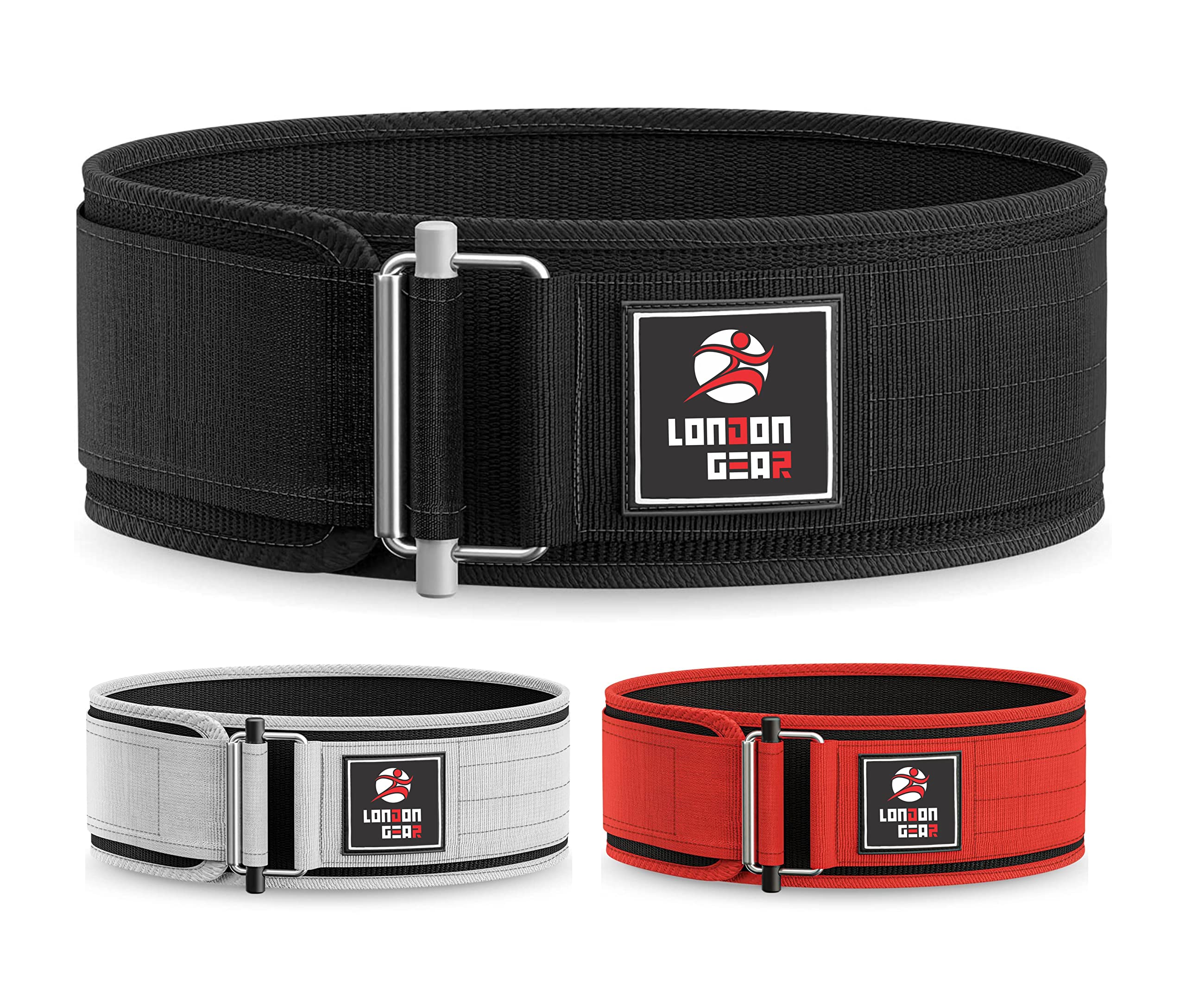 Weight Lifting Belt Pro Self-Locking Gym Belt for Weight Training Lumbar Support Weightlifting Belt with Stainless Steel Buckle (Black, XL)