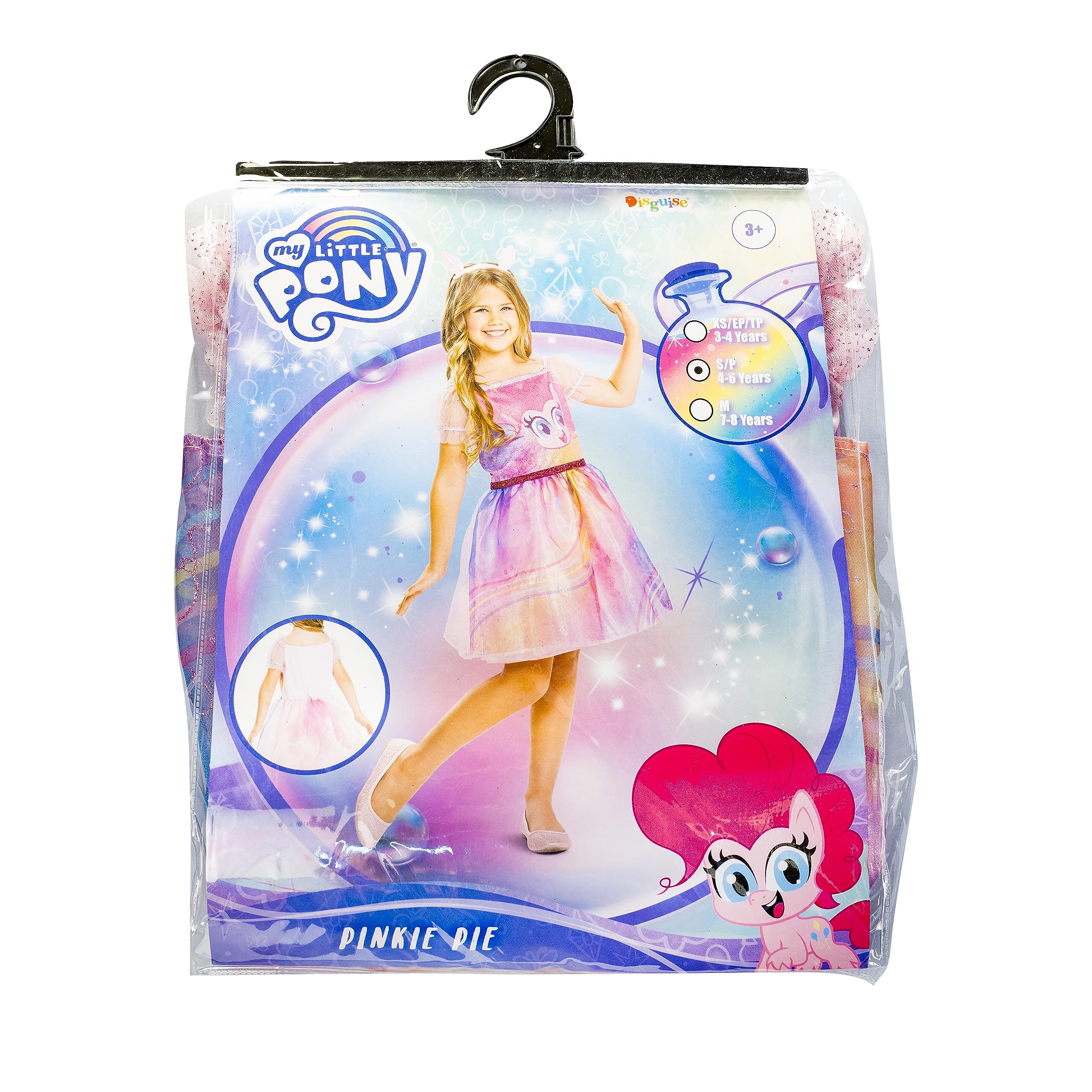 Disguise Kostüme Pinkie Pie Kleid für Alter 4 bis 6 Jahre, Mehrfarbig, Einheitsgröße