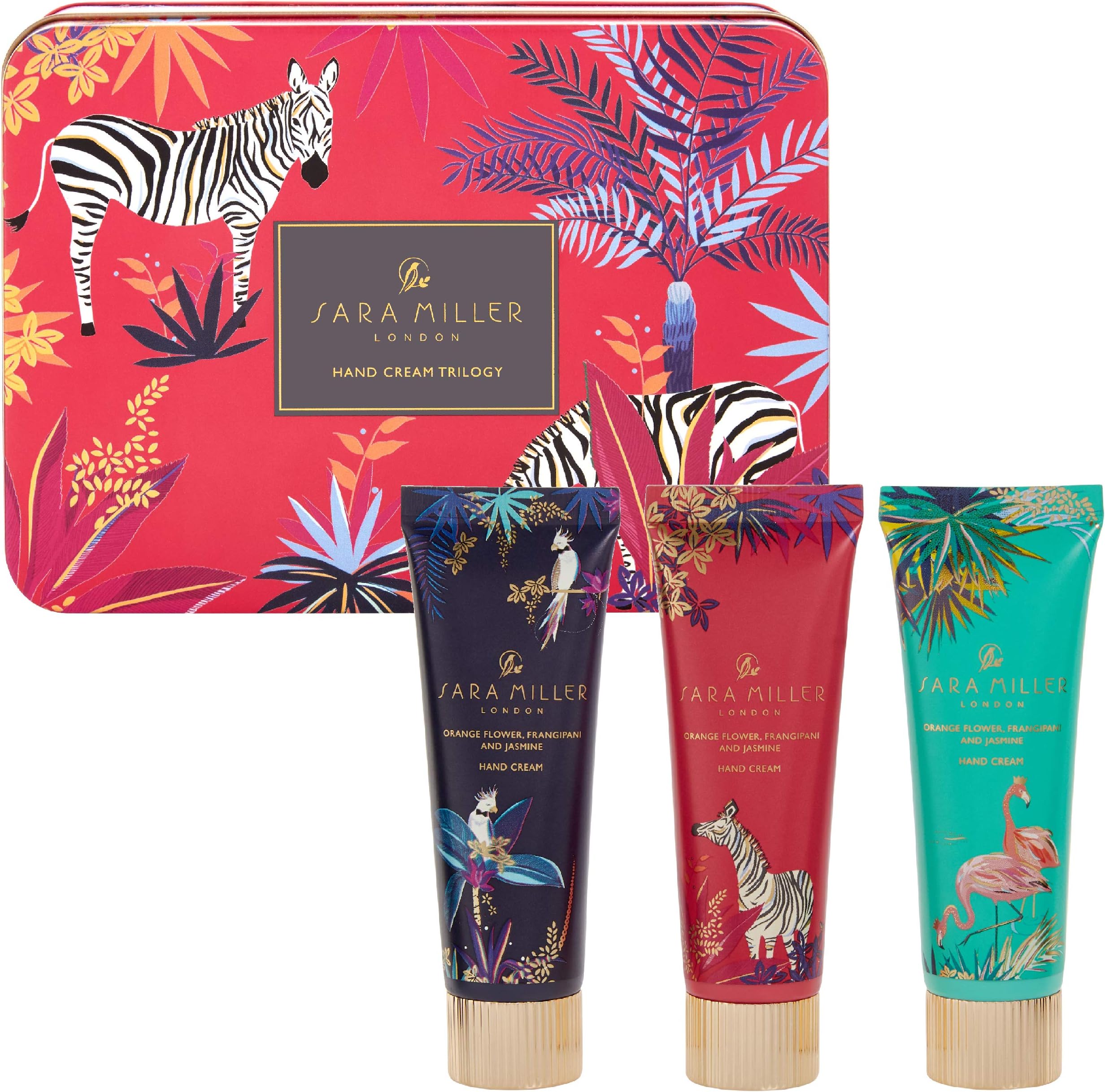 Sara Miller Beauty Tahiti Trilogy Hand Cream in Tin Box Gift Set, 260 g Tahiti 30ml (Pack of 3)