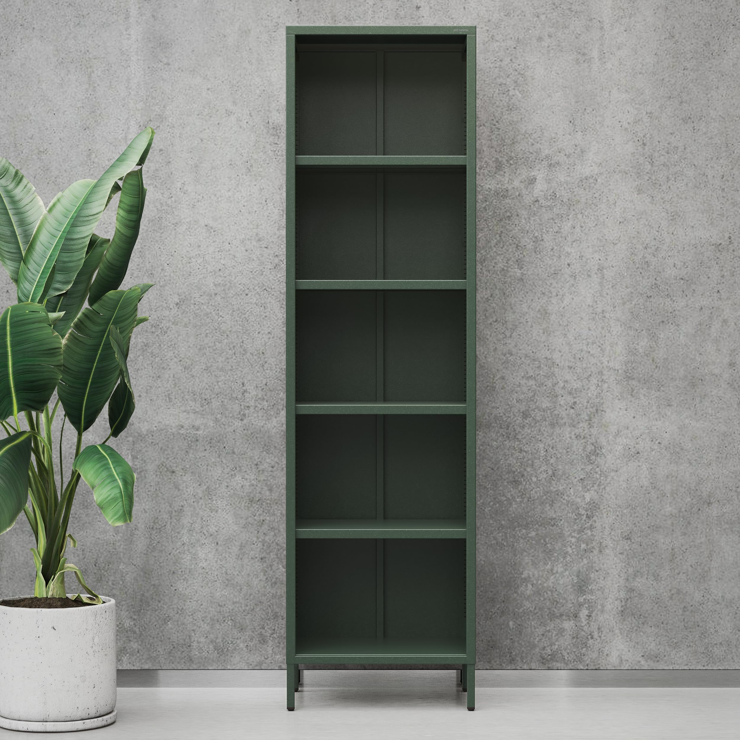 Jan Nowak Estanteria Salon - Mario | 4 Estanterias Regulables (4 x 30 kg), Superficie Brillante | 50 x 180 x 35 cm | Librero Estanteria Habitacion, Librería Vertical