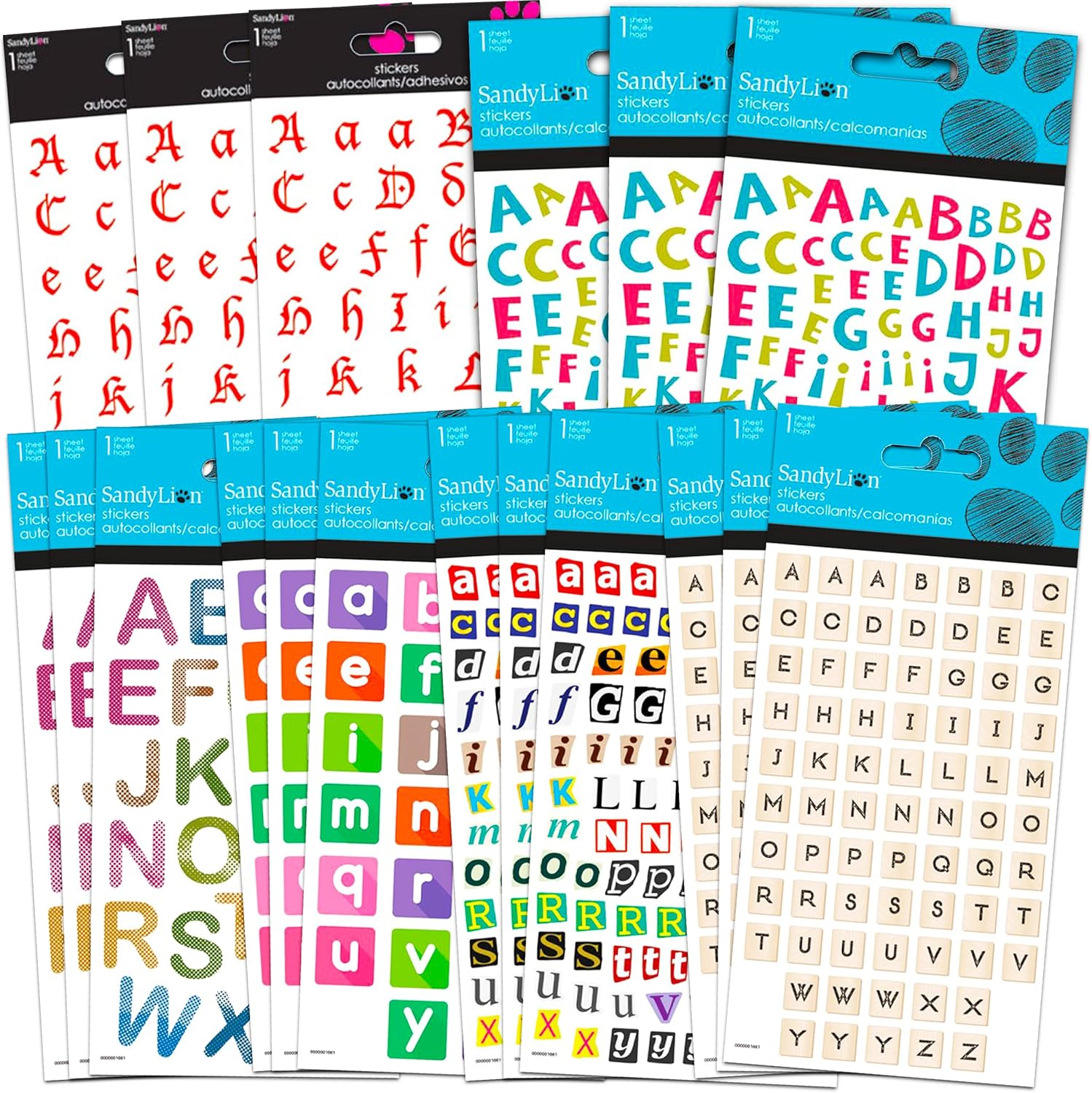 Typewriter Letter Stickers Alphabet Sticker Set Bundle 18