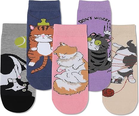 Funny Animal Socks for Women - Cute Dog and Cat Socks, Colorful Novelty Funny Socks for Animal Lover