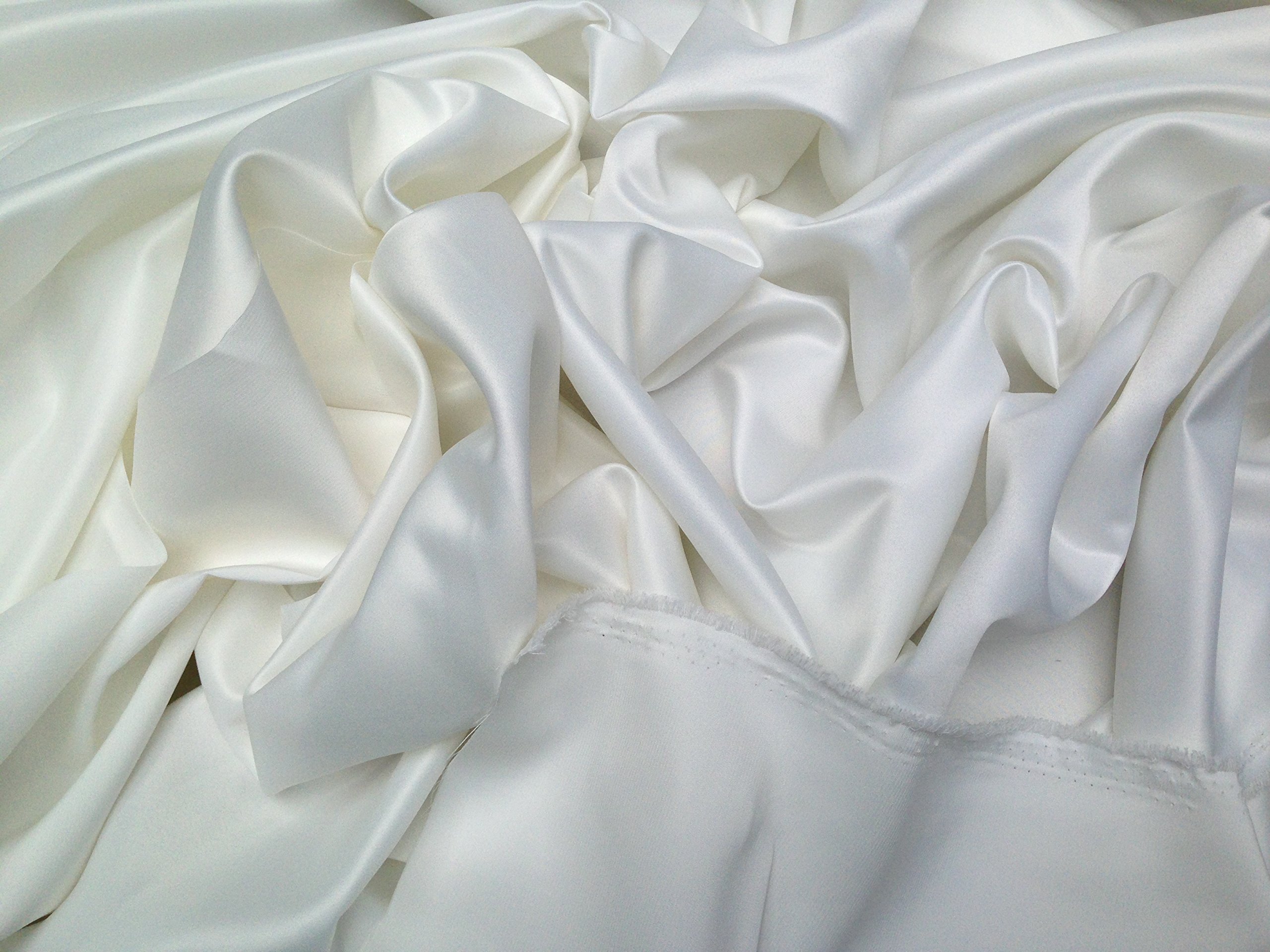 PRESTIGE Duchess Bridal Satin Prom Wedding Dress Bridesmaid Fabric Heavy Material 60" (Ivory, Per Metre)