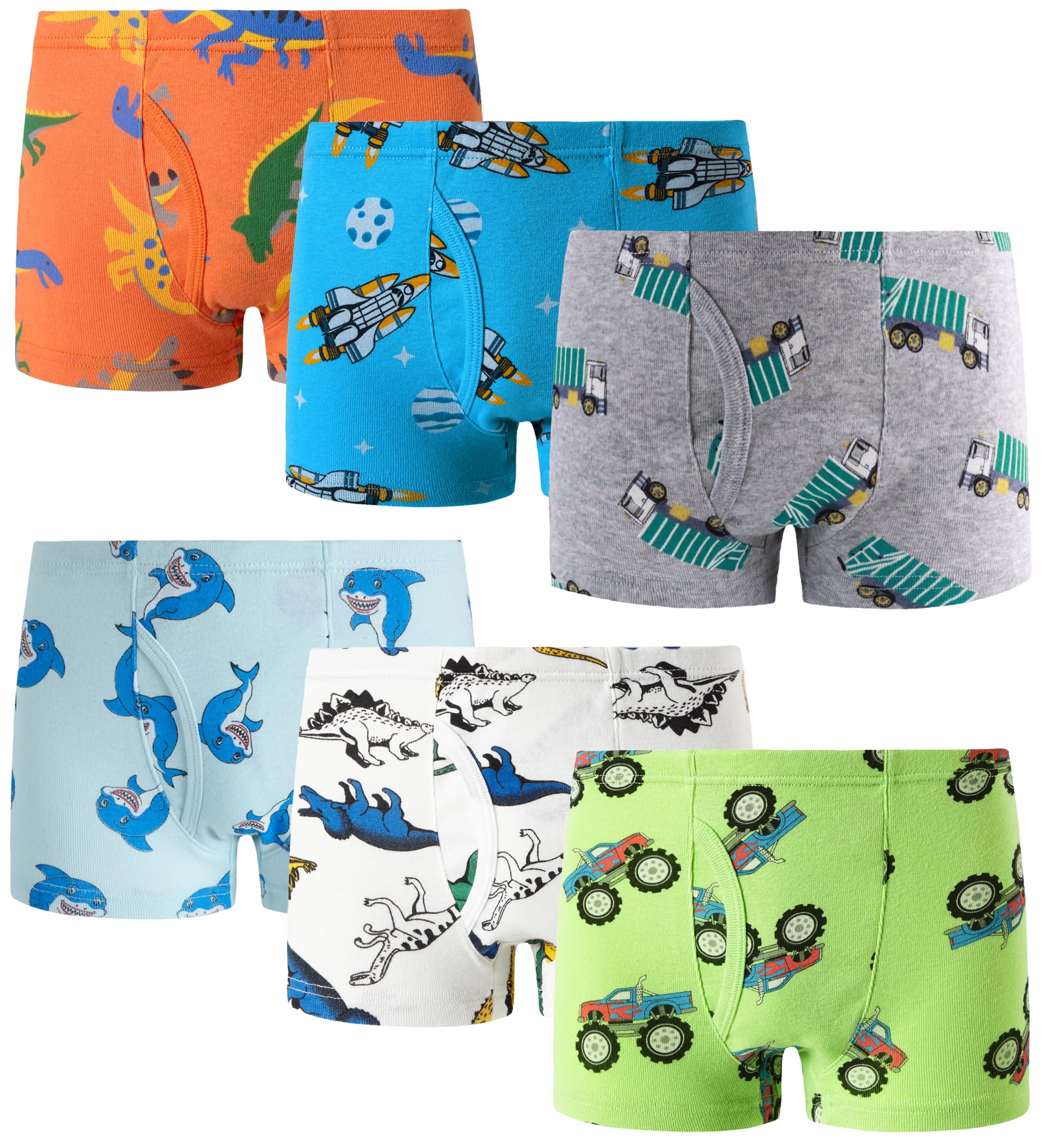 Finihen Boys Boxer Underwear Cotton Briefs Kids Toddler Boys Dinosaur Truck Panties