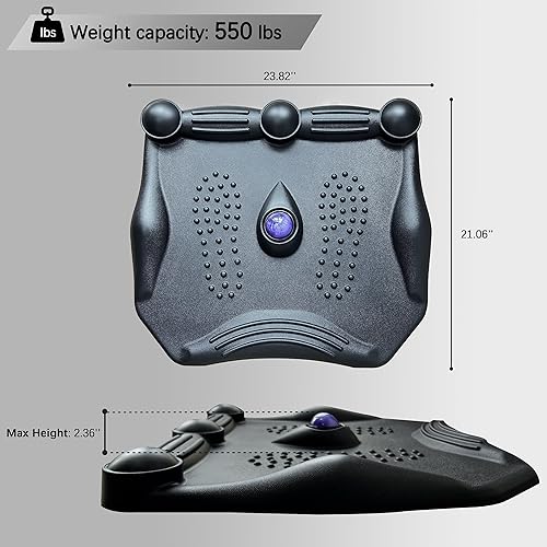 Miniatura 3 de VWINDESK PU & SBR - Alfombrilla ergonómica de goma natural para escritorio, antifatiga, para el hogar y la oficina, color negro con rodillo de