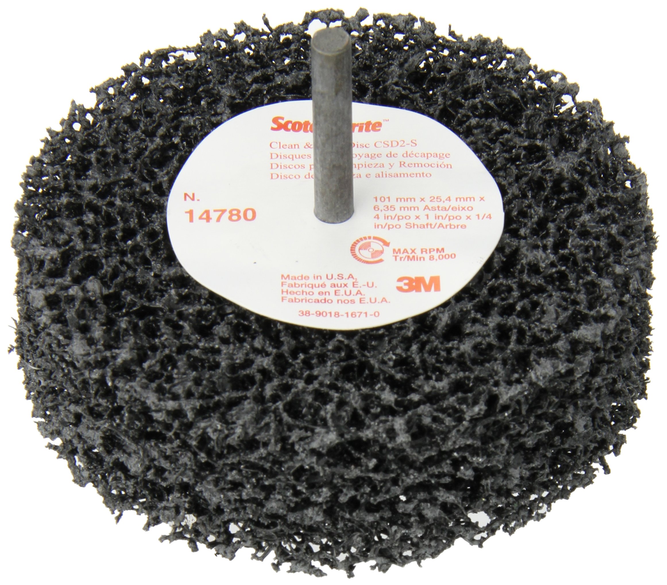Scotch-Brite (TM) para limpieza y decapado D2, de carburo de silicio, grano 4 diámetro, extra grueso, negro (Pack de 10)