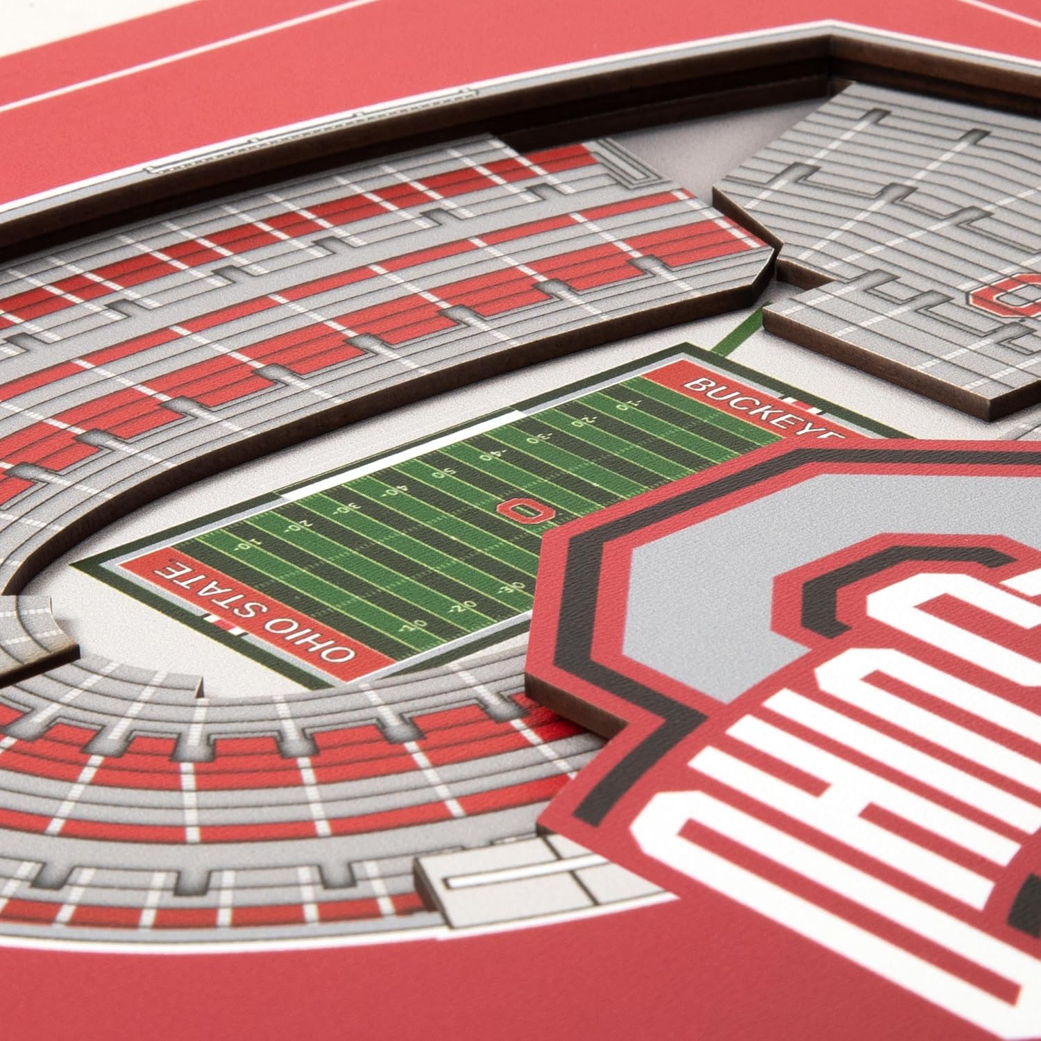 YouTheFan Officially-licensed NCAA Stadium Series 3D Wall Art - multi-layer team stadium replica, detailed sports fan gift, indoor decor