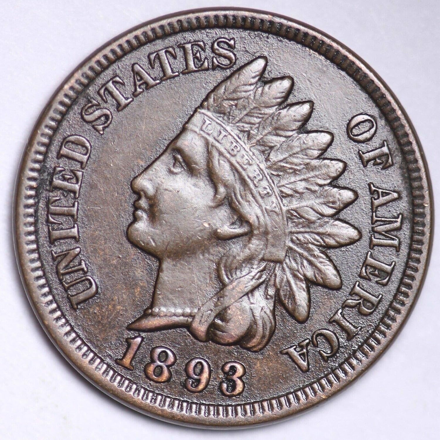 1893 U.S. Indian Head Cent Full Liberty - Full Rim - Excellent Coin - Grades Fine to XF