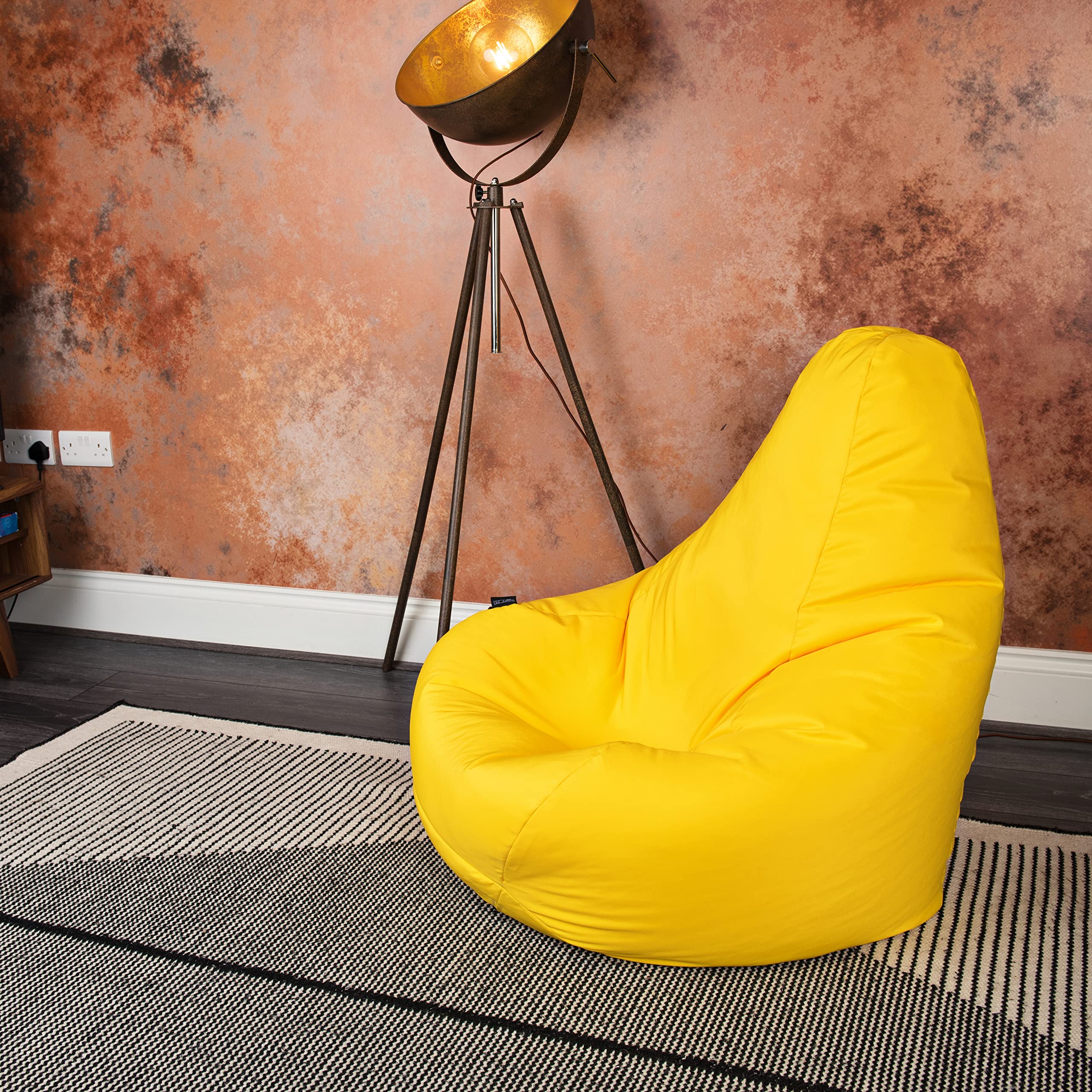 Sedia Bean Bag Gaming Con Schienale - Resistente All'Acqua, Per Interni Ed Esterni, Arancione - Foto 9