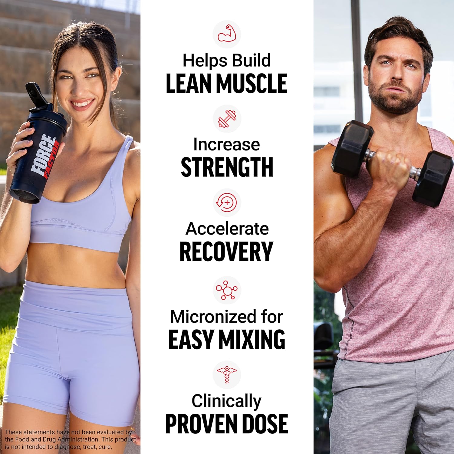 Force Factor Creatine Monohydrate Powder, 5g Micronized Dose to Support Muscle Growth, Strength, Recovery, Cognitive Health & Memory, Unflavored, 200 Servings