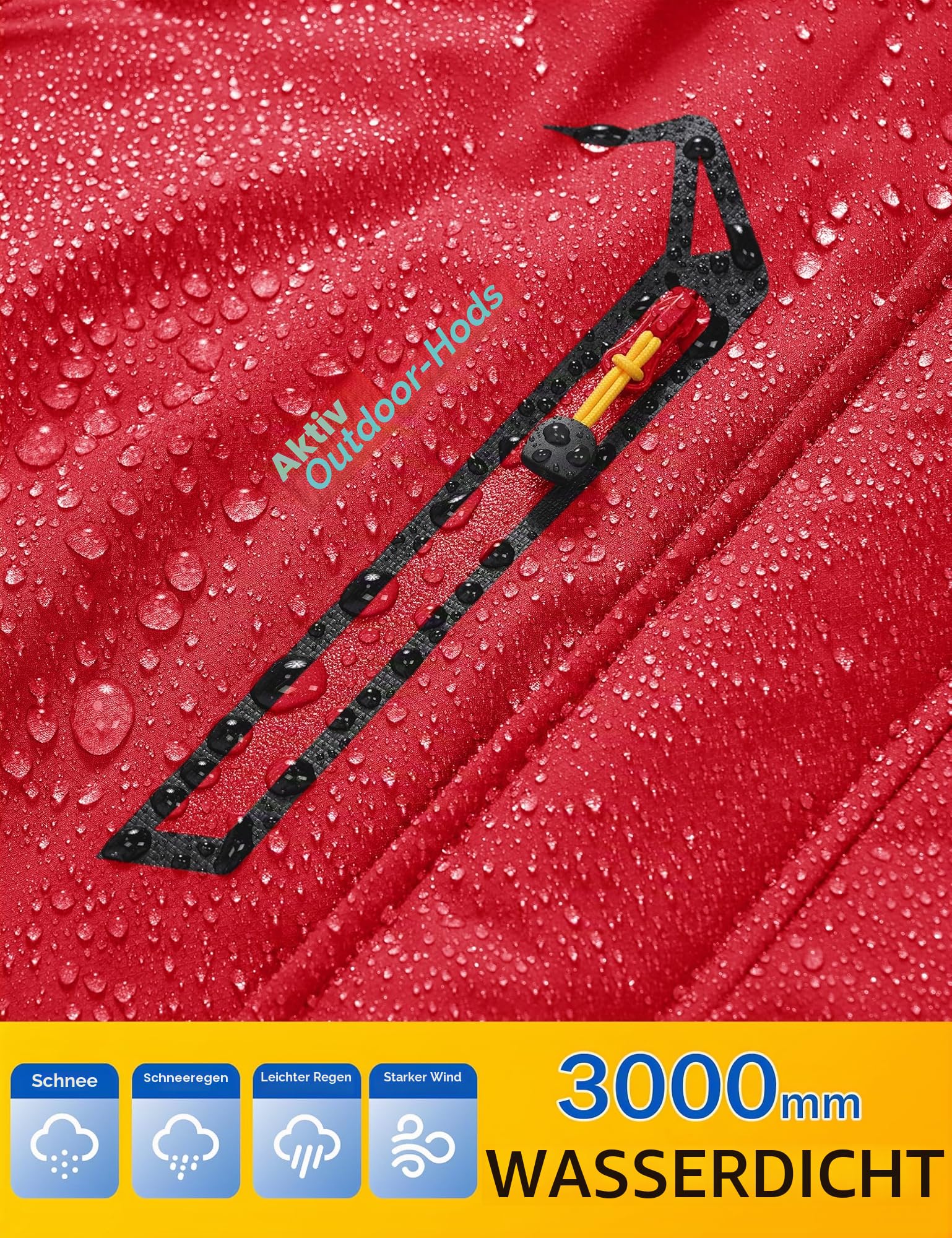 MAGCOMSEN Winterjacke Herren Wasserdicht Skijacke mit Abnehmbarer Kapuze