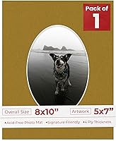 Vista 60 de Tapete de 8 x 10 pulgadas, corte biselado para fotos de 5 x 7 pulgadas, con apertura de tablero de fotos ovalado blanco precortado, sin ácidos, mate