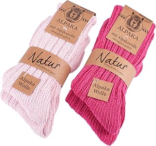 4 Pares de Calcetines Alpaca - Set de Calcetines de Invierno Para Hombre y Mujer