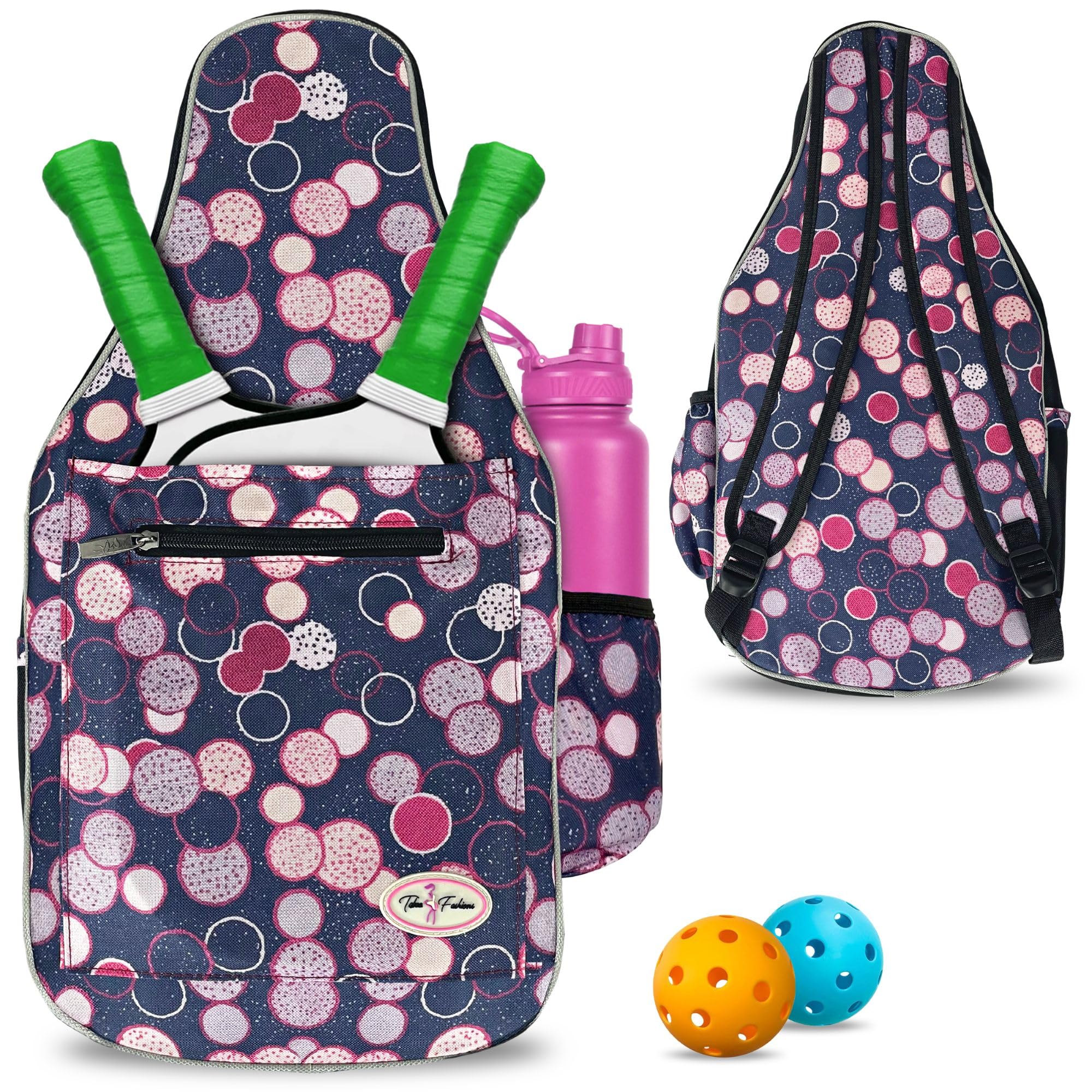 Taboo Fashions Women's Pickleball Backpack, Women's Pickleball Bag, Front Pocket for Paddles, Lots of Pockets, Adjustable Straps, Padded Straps, Water