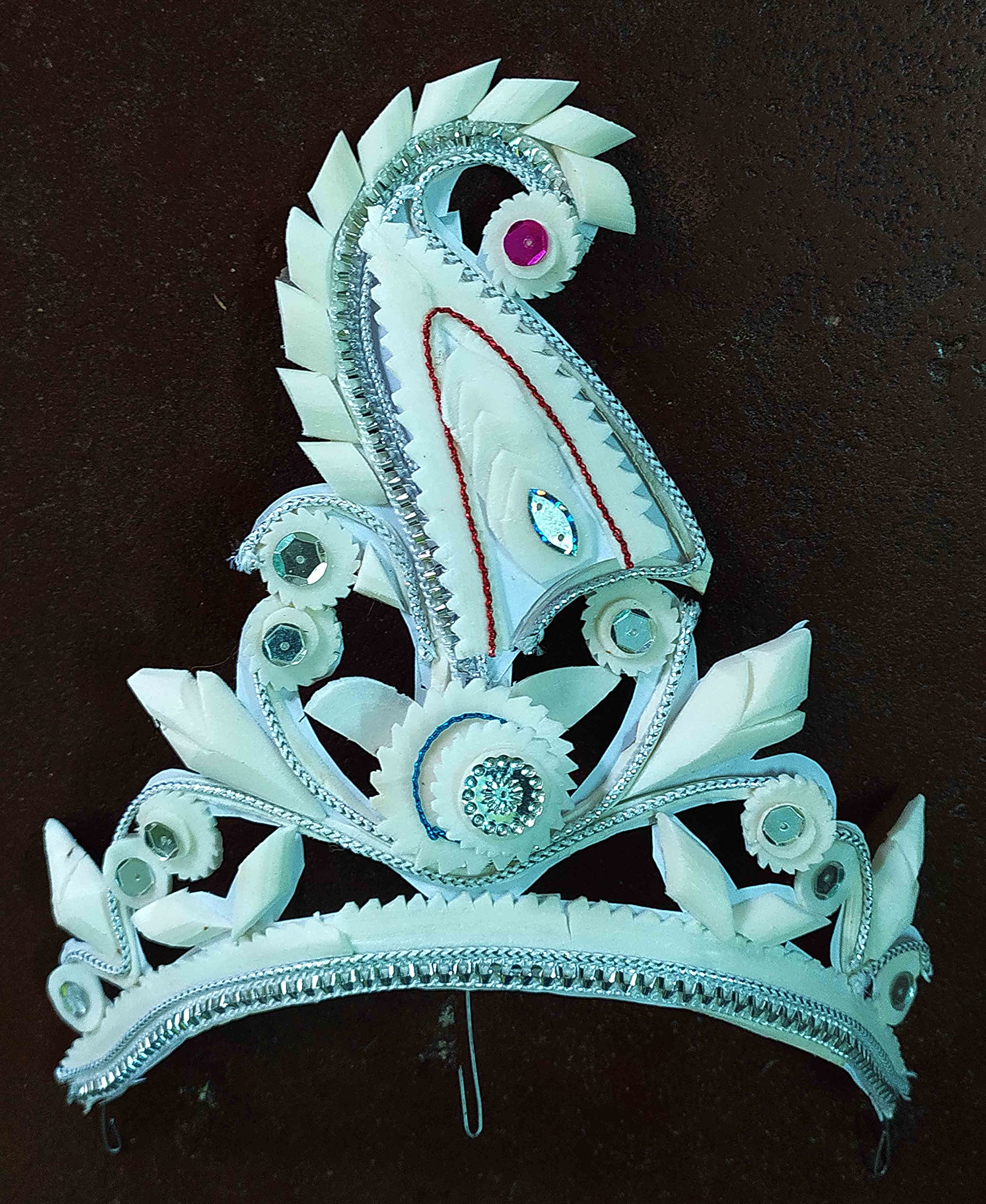 Natural Shola Bridal Crown, Puja, Medium