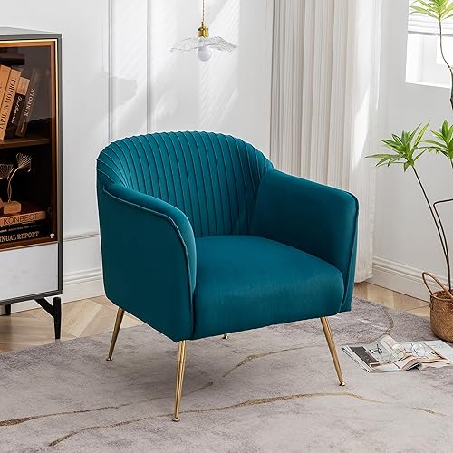 Sillas decorativas de terciopelo contemporáneas para sala de estar, dormitorio y entrada, sillón moderno con elegantes patas de metal, elegante